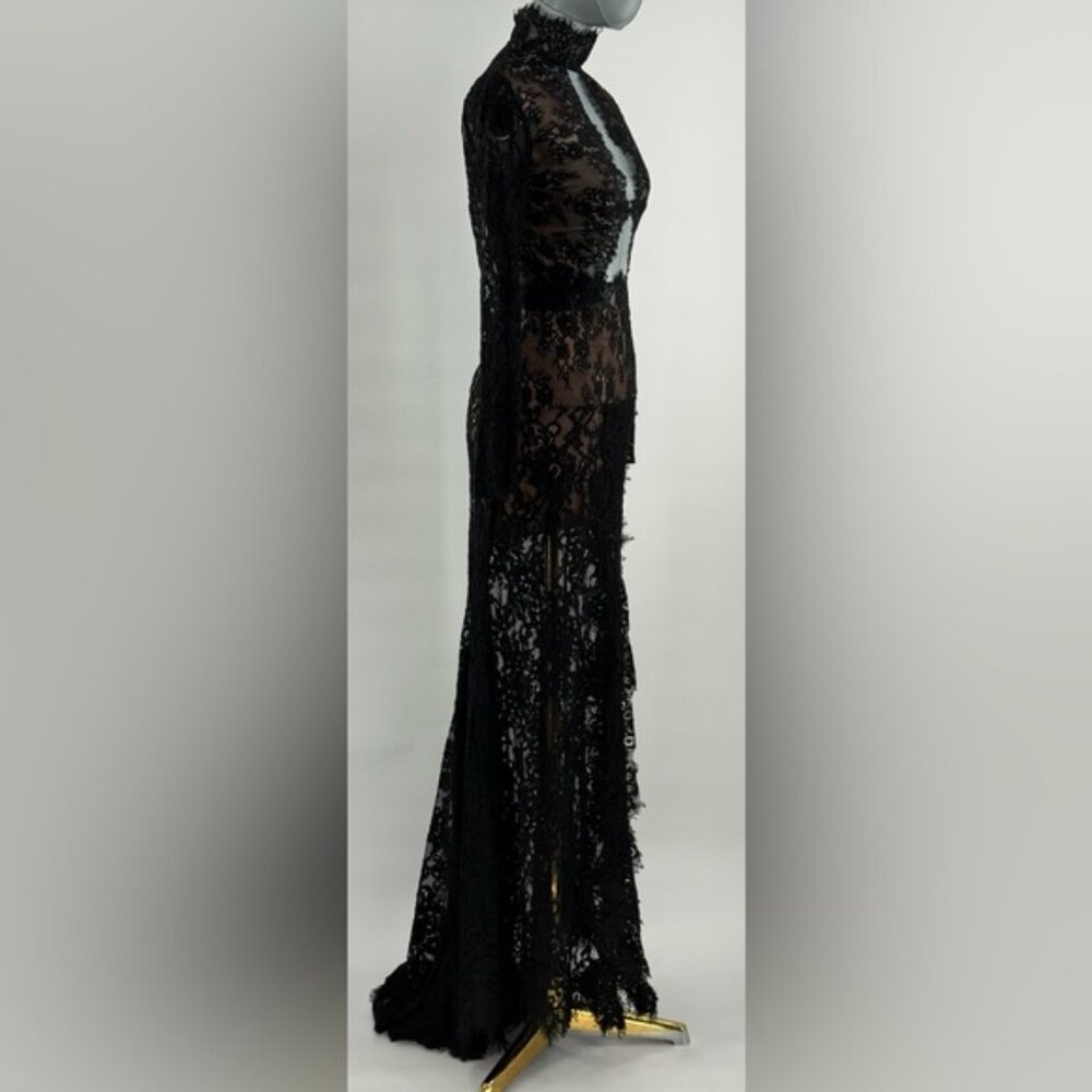 🆕 BRONX & BANCO 🧿 NWOT Eleanor Black Lace Cut Out Gown, Sz XS US 2 - Picture 5 of 16